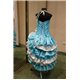 Детское нарядное платье Румба парча голубая 4430