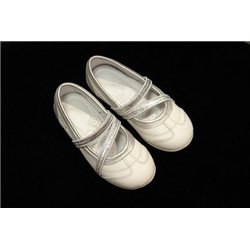 Обувь детская нарядная для девочек белая с серебром р.27 3813