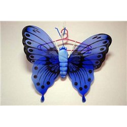 Крылья карнавальные бабочки синие с тельцем 1685