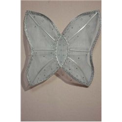 Крылья бабочки бледно-голубые с круглыми камнями 0792