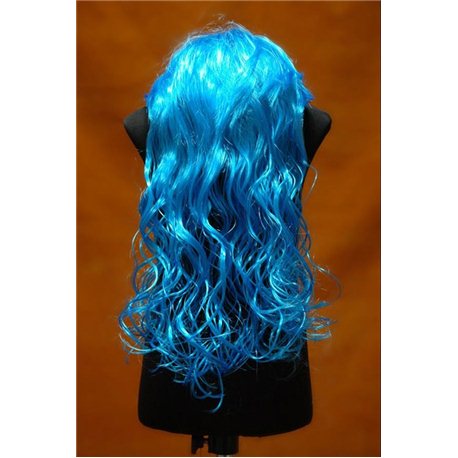 Карнавальный парик Мальвины длинный кучерявый голубой 4113