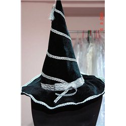 Карнавальная шляпа -колпак для Ведьмы с серебром 2461