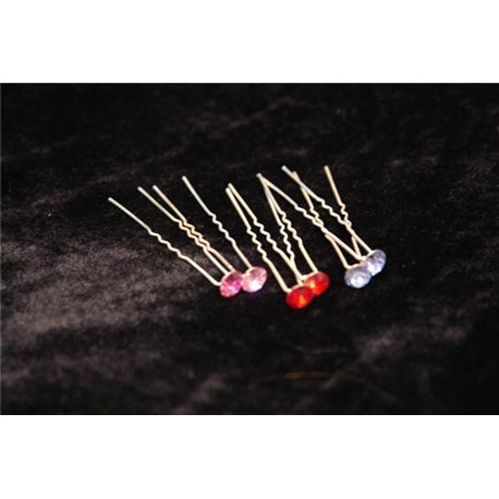 Шпильки для волос с камушком (синие, фиолетовые, красные, розовые, цикламен) 3801