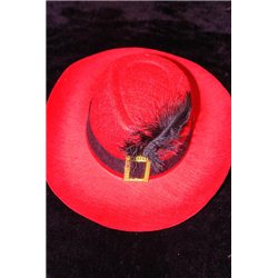 Карнавальная шляпа Мушкетера красная 4654