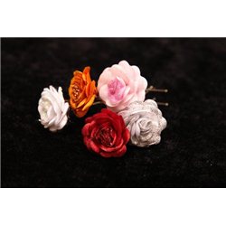 Шпильки для волос розы с блёсками (белые, голубые, розовые, желтые,бежевые) 3552