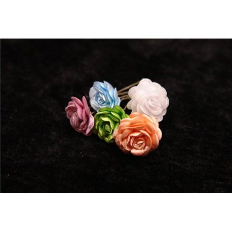 Шпильки для волос розы (белые, сиреневые, желтые, голубые, оранжевые, розовые, салатовые) 3555