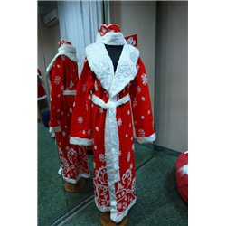 Взрослый карнавальный костюм Дед Мороз с орнаментом 2021, 2023, 2025, 2026