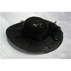 Карнавальная шляпка черная с пайетками 0568