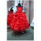  Детское нарядное платье Ираида с бантиком и рукавом красное с сумочкой (юбка рюшки) 0719