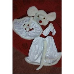 Детский карнавальный и маскарадный костюм Мышка белая на девочку 3-4 года 1831