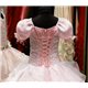 Детское нарядное платье Весна бело-розовая с рукавами 5-6 0975