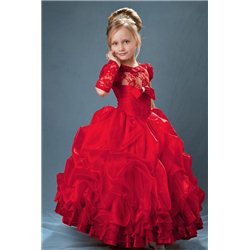 Изумительно красное платье с гипюром 6-7 лет 0393