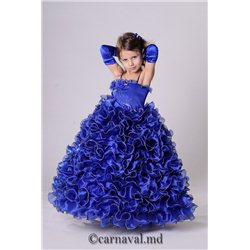 Детское нарядное платье для девочки синее на 3-4 года 0856