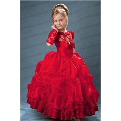 Красное нарядное платье для девочки 4383