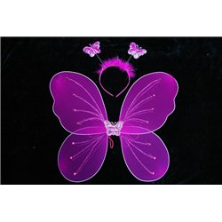 Крылья бабочки набор малиновые (крылья, обруч) 0871