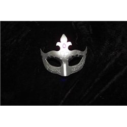 Карнавальная маска с лилией серебро 0981