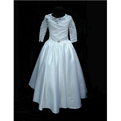 Платье для девочек белое, корсет гипюр 3060