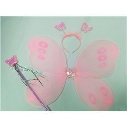 Крылья бабочки набор розовые (крылья, палочка, обруч)877