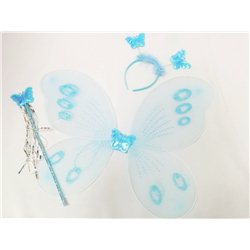 Крылья бабочки набор голубые (крылья, палочка, обруч) 878