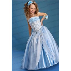 Нарядное платье для девочки голубое 2213