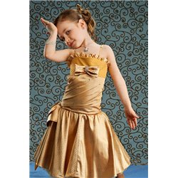 Нарядное золотое платье для девочки до колен 2828