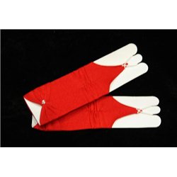 Перчатки для девочек, без пальцев, до локтя, матовые, гофрированные, с бантом, красного цвета 4496