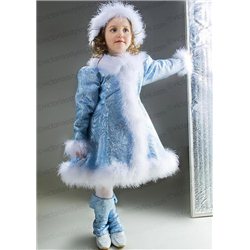 Детский карнавальный и маскарадный костюм Снегурочка из парчи на 3-4 года 2597