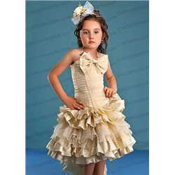 Детское золотое парчевое платье 4431