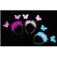  Карнавальное украшение Обруч с антенками бабочками белые (розовые) 0112
