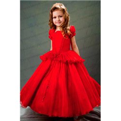Красное платье плиссе 3644